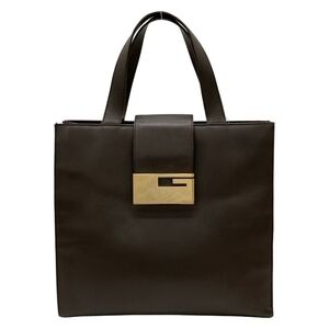 Gucci handbag leather dark brown bag